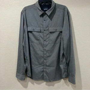 Prana Garvan Long Sleeve Shirt Gray Men's Size Large Outdoor Active # M21212643